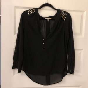 English Rose black sheer top